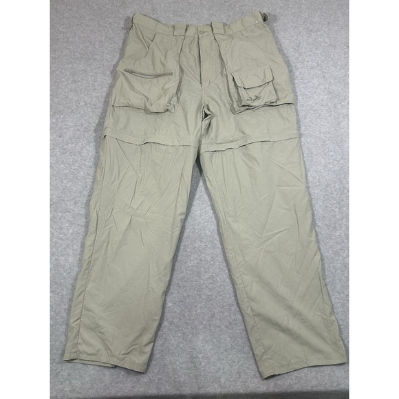 Cabelas Guidewear Convertible Zip Off Pants Men Large Green Fishing Camping Hike - Picture 1 of 8
